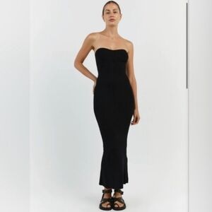 Dissh RAVEN BLACK BANDEAU MIDI DRESS